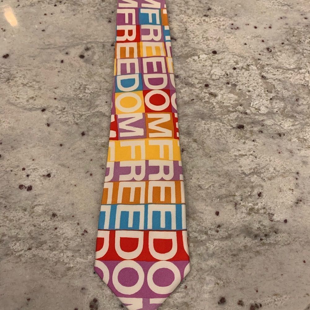 Richard J Rapaport Pascal FREEDOM Silk Tie NWOT